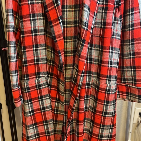 Vintage ❗️st. Moritz robe red plaid men’s robe medium 50/50 orlon acrylic/wool - Picture 5 of 9